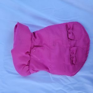 Pink winter dog coat w/ bows